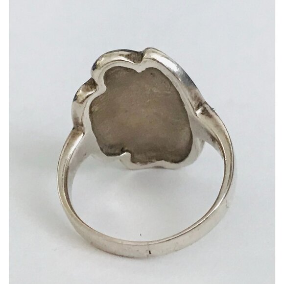 Vintage Sterling Silver Black Onyx Inlay Ring Size 8.5 Estate Jewelry - Picture 4 of 6